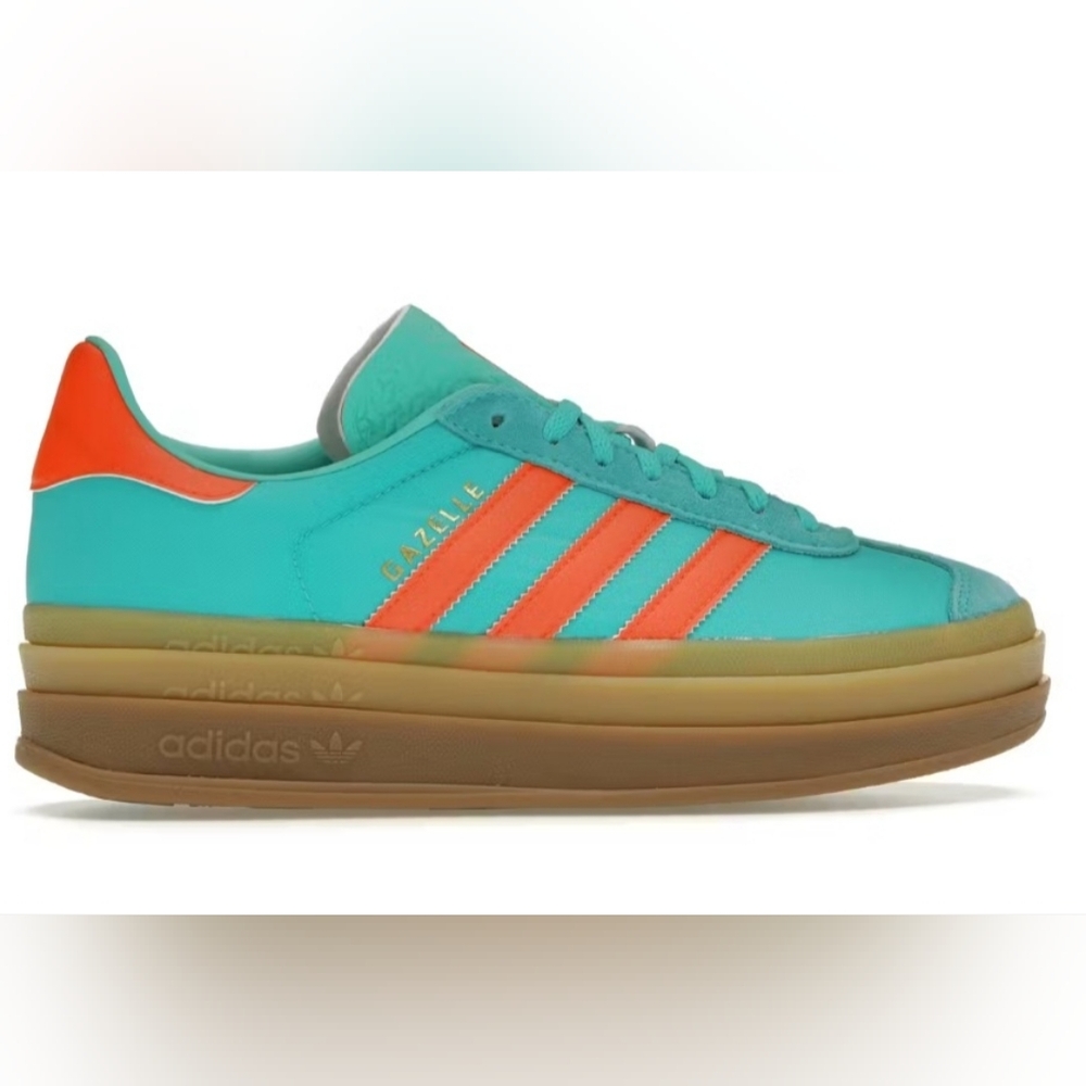 Adidas Gazelle Pastel Green Orange Women's Size 6 Sneakers NWT Office Travel